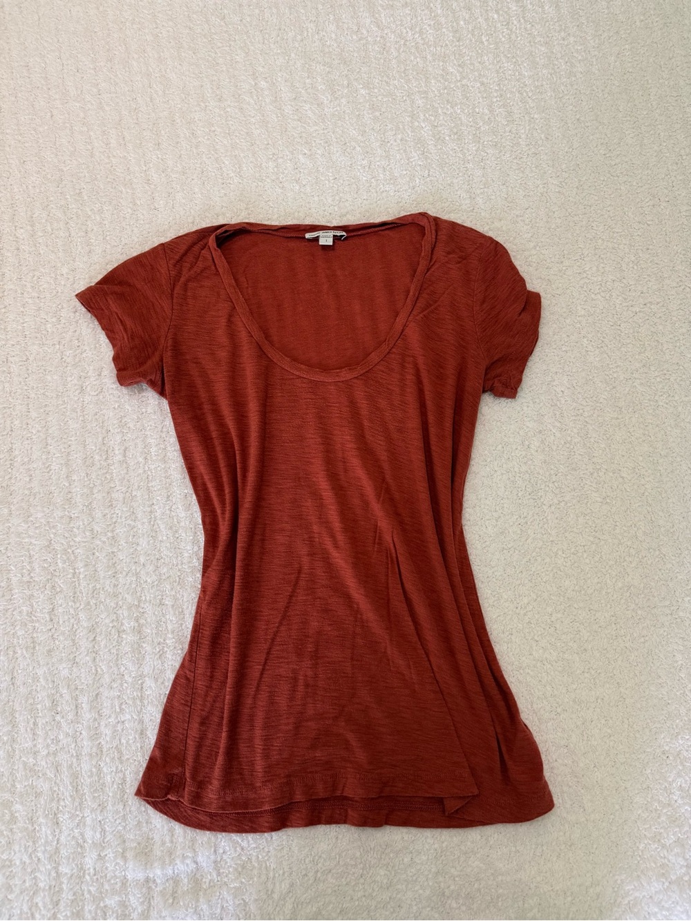 James Perse Scoop Neck Short Sleeve Tee - Rusty Orange